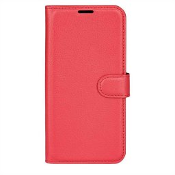 Кожен калъф тип портмоне за POCO M4 Pro - червен