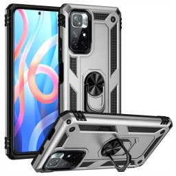 Хибриден гръб със стойка за POCO M4 Pro - сребрист