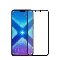 Удароустойчив стъклен протектор покриващ целия екран за Honor 8X - с черна рамка