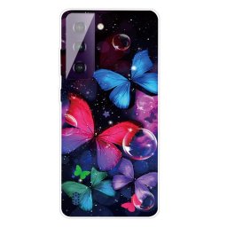 Силиконов гръб за Samsung Galaxy S21 FE - шарени пеперуди