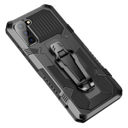 Хибриден гръб със стойка и щипка за колан за Samsung Galaxy S21 FE - черен