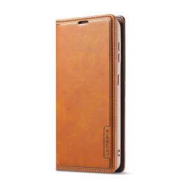 Кожен калъф тип портмоне марка LC.IMEEKE за Samsung Galaxy S21 FE - кафяв