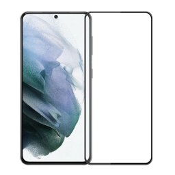 Удароустойчив стъклен протектор покриващ целия екран марка MOFI за Samsung Galaxy S21 FE - с черна рамка