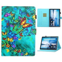 Калъф за Lenovo Tab M10 FHD Plus - зелен с пеперуди