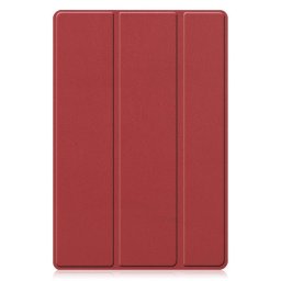 Кожен калъф със сгъващ се капак за Samsung Galaxy Tab A8 10.5 (2021) - винено червен
