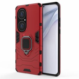 Хибриден гръб със стойка за Huawei P50 Pro - червен
