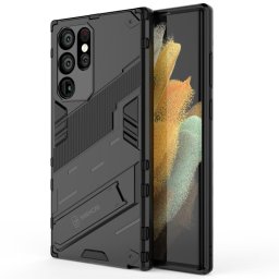 Хибриден гръб със стойка марка BIBERCAS за Samsung Galaxy S22 Ultra - черен