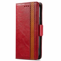 Кожен калъф тип портмоне за Samsung Galaxy S22 Ultra - червен