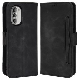 Кожен калъф тип портмоне с магнитно закопчаване за Motorola Moto G51 5G - черен