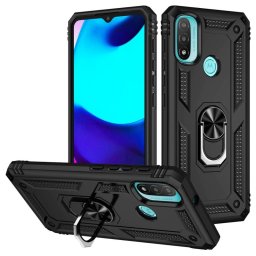 Хибриден гръб със стойка за Motorola Moto E20/E30/E40 - черен