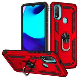 Хибриден гръб със стойка за Motorola Moto E20/E30/E40 - червен