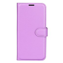 Кожен калъф тип портмоне за Motorola Moto G200 5G - лилав