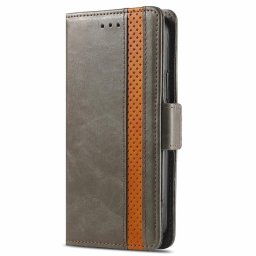 Кожен калъф тип портмоне за Motorola Moto G51 5G - сив
