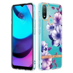 Силиконов гръб за Motorola Moto E20/E30/E40 - лилави цветя