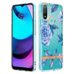 Силиконов гръб за Motorola Moto E20/E30/E40 - сини цветя