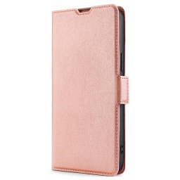 Тънък кожен калъф за Huawei Nova 9 SE – перлено розов