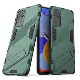 Хибриден гръб със стойка марка BIBERCAS за Xiaomi Redmi Note 11 Pro 5G - зелен металик