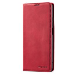 Кожен калъф страничен flip марка FORWENW за Xiaomi Redmi Note 11 Pro 5G – червен