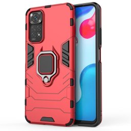 Хибриден гръб със стойка за Xiaomi Redmi Note 11 4G - червен