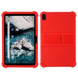 Силиконов гръб със стойка за Nokia T20 - червен