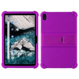 Силиконов гръб със стойка за Nokia T20 - лилав