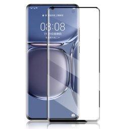 Удароустойчив стъклен протектор покриващ целия екран марка AMORUS за Huawei P50 Pro - с черна рамка