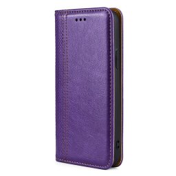 Кожен калъф тип портмоне с магнитна закопчалка за Honor Magic4 Lite 5G - лилав