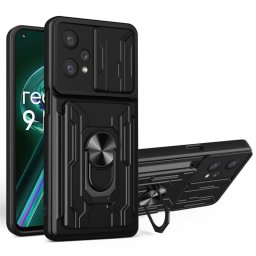 Хибриден гръб със стойка за Realme 9 Pro - черен