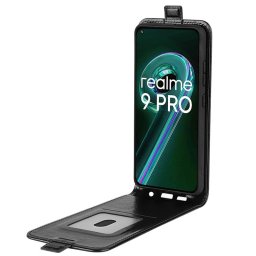Кожен калъф flip за Realme 9 Pro - черен