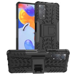 Двупластов гръб със стойка за Xiaomi Redmi Note 11 Pro 5G - черен