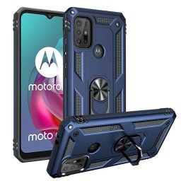 Хибриден гръб със стойка за Motorola Moto G10/G30 - тъмно син