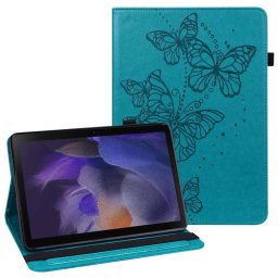 Кожен калъф с пеперуди за Samsung Galaxy Tab A8 10.5 (2021) - светло син