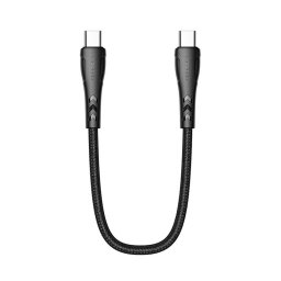Къс плетен кабел марка MCDODO USB Type-C към USB Type-C с дължина 20см – цвят черен