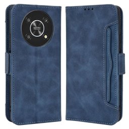 Кожен калъф тип портмоне с магнитна закопчалка за Honor Magic4 Lite 5G - тъмно син