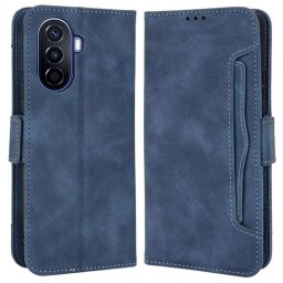 Кожен калъф тип портмоне с магнитна закопчалка за Huawei nova Y70 - тъмно син
