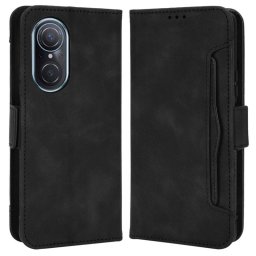 Кожен калъф тип портмоне с магнитна закопчалка за Huawei Nova 9 SE - черен