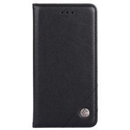 Кожен калъф тип портмоне с магнитно закопчаване за Motorola G82 5G - черен
