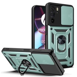 Хибриден гръб със стойка за Motorola Edge 30 Pro - зелен металик