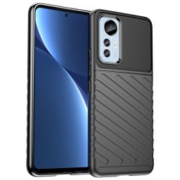 Подсилен силиконов гръб на черти за Xiaomi 12 Lite - черен
