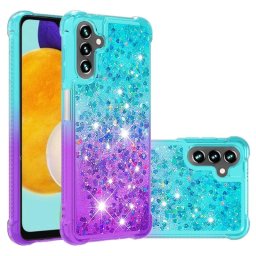 Силиконов гръб с течност с брокат за Samsung Galaxy A04s/A13 5G - лилав градиент