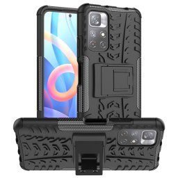 Двупластов гръб със стойка за Xiaomi Mi Redmi Note 11S 5G - черен