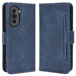 Кожен калъф тип портмоне с магнитна закопчалка за Huawei Nova 10 - тъмно син