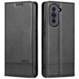 Кожен калъф страничен flip марка AZNS за Huawei Nova 10 Pro – черен