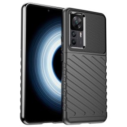 Подсилен силиконов гръб на черти за Xiaomi 12T 5G/12T Pro - черен
