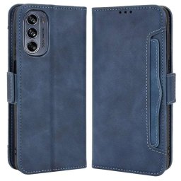 Кожен калъф тип портмоне с магнитно закопчаване за Motorola Moto G62 5G - тъмно син