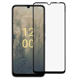 Удароустойчив стъклен протектор за Nokia C31 - с черна рамка