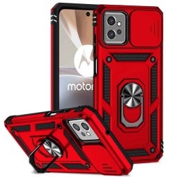 Хибриден гръб със стойка за Motorola Moto G32 - червен