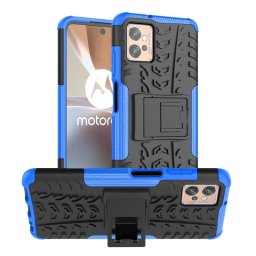 Двупластов гръб със стойка за Motorola Moto G32 - син