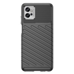 Подсилен силиконов гръб на черти за Motorola Moto G32 - черен