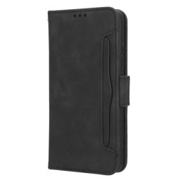 Кожен калъф тип портмоне с магнитно закопчаване за Nokia X30 5G - черен